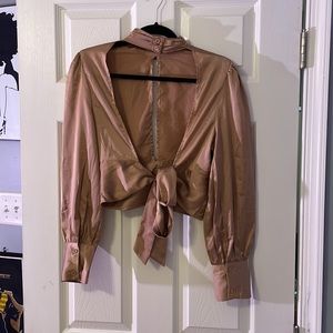 Silk keyhole blouse